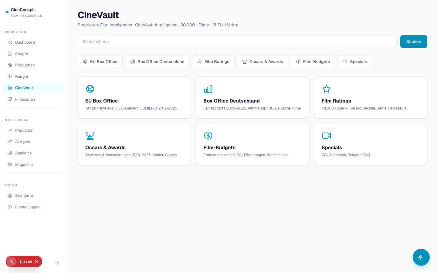CineCockpit — CineVault Datenbank