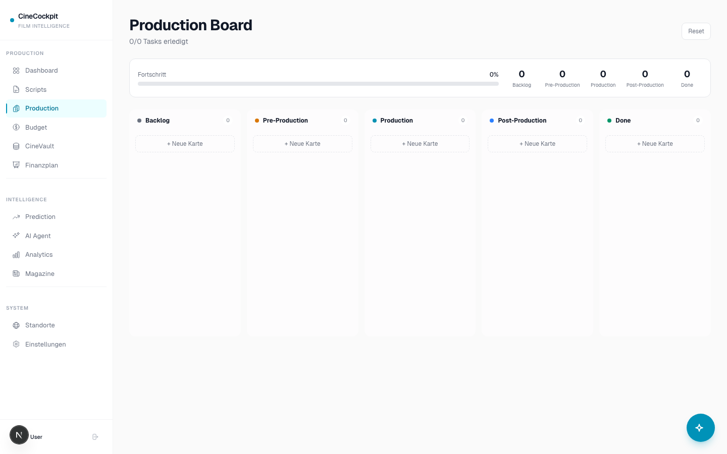 CineCockpit — Production Board